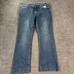 Natural Reflections Bootcut Jeans Womens 30 Medium Wash Embroidered Y2K Blue